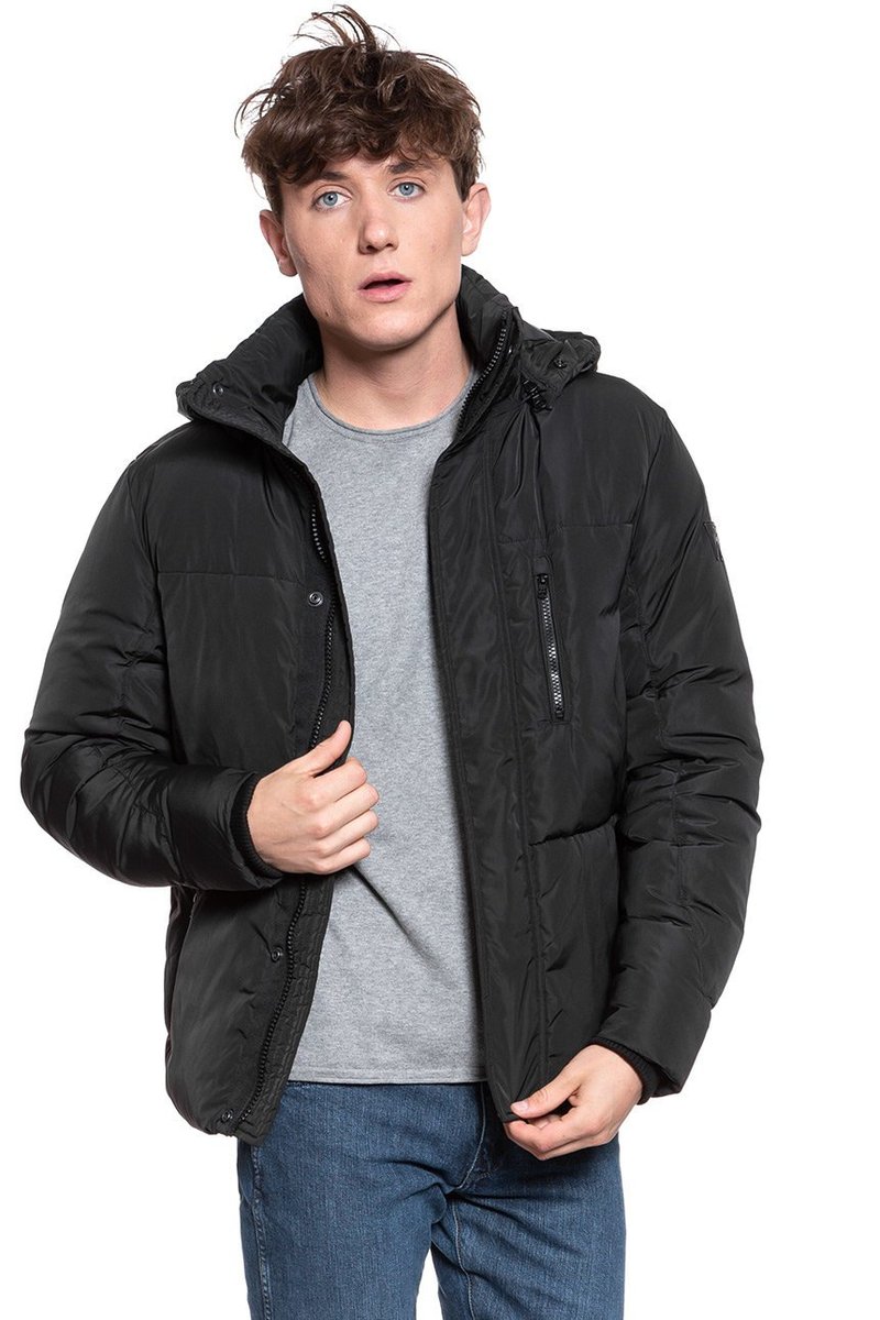 Wrangler Protector Jacket Męska Kurtka Zimowa Z Kapturem Black W4A2W3100-Xl
