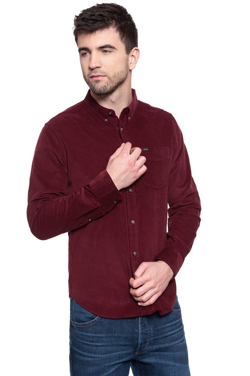 Koszula Lee Button Down Burgundy L880Mrmf-S
