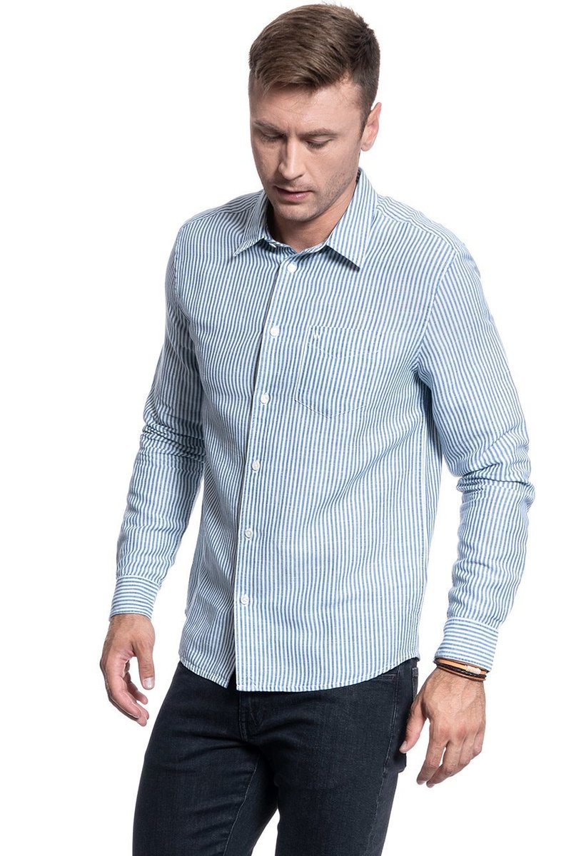 Wrangler Ls 1 Pkt Shirt Real White W5A9Loxw1-L