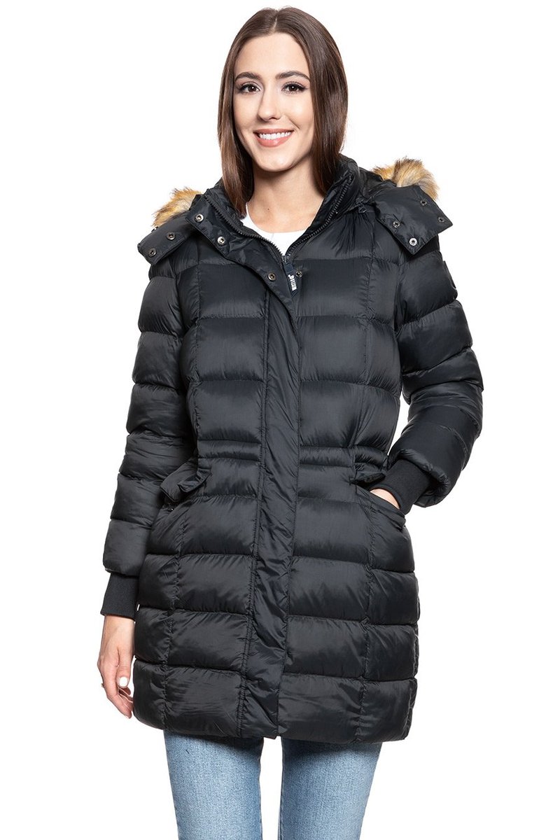 Damska Kurtka Zimowa Mustang Heidi H Longparka Caviar 1008260 4132-Xs