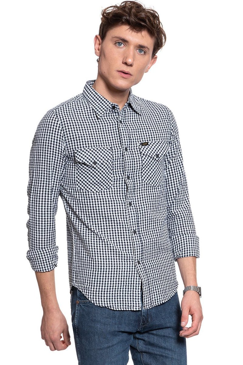 Lee Western Shirt Męska Koszula W Kratę Black L644Nl01-S