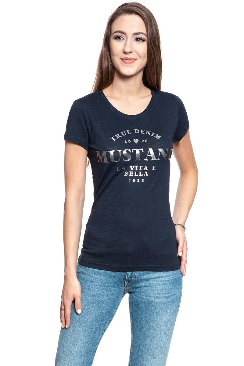 Mustang T Shirt Damski Alexia C Print 1008940 5323-Xs
