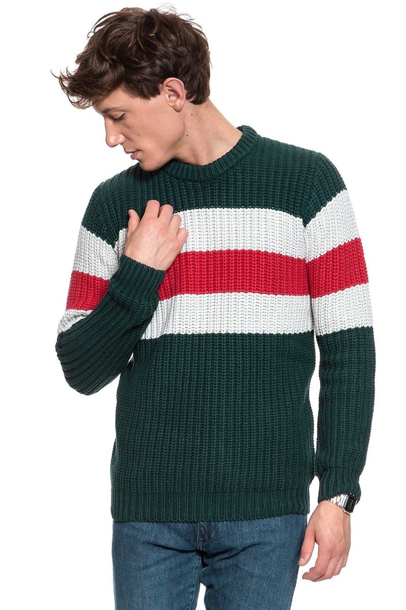 Męski Sweter Wrangler Chunky Knit Pine W8A7Pcg01-2Xl