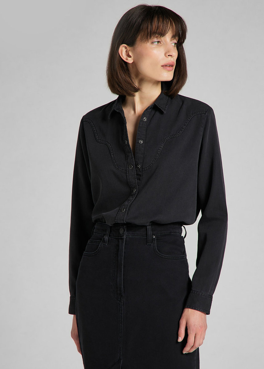Lee Western Shirt Damska Koszula Długi Rękaw Black L45Dzh01-Xs