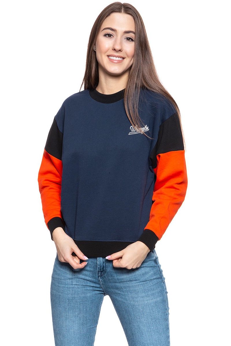Bluza Wrangler High Rib Retro Sweat Navy W6N0Hy114-S