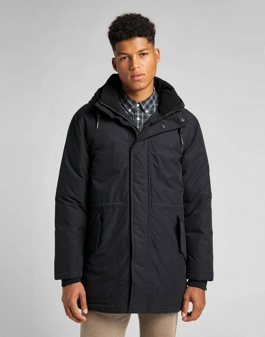 Lee Essential Parka Męska Kurtka Zimowa Black L88Cod01-M