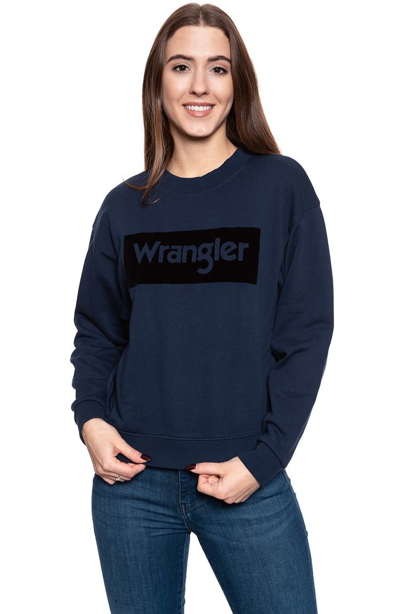 Bluza Wrangler High Rib Retro Sweat Navy W6N0Ha114-S