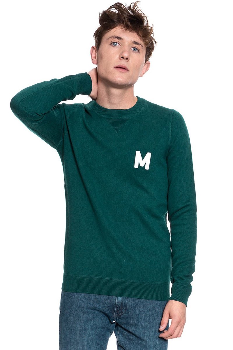 Mustang Emil C Jumper Męski Sweter Klasyczny Deep Teal 1008650 6433-S