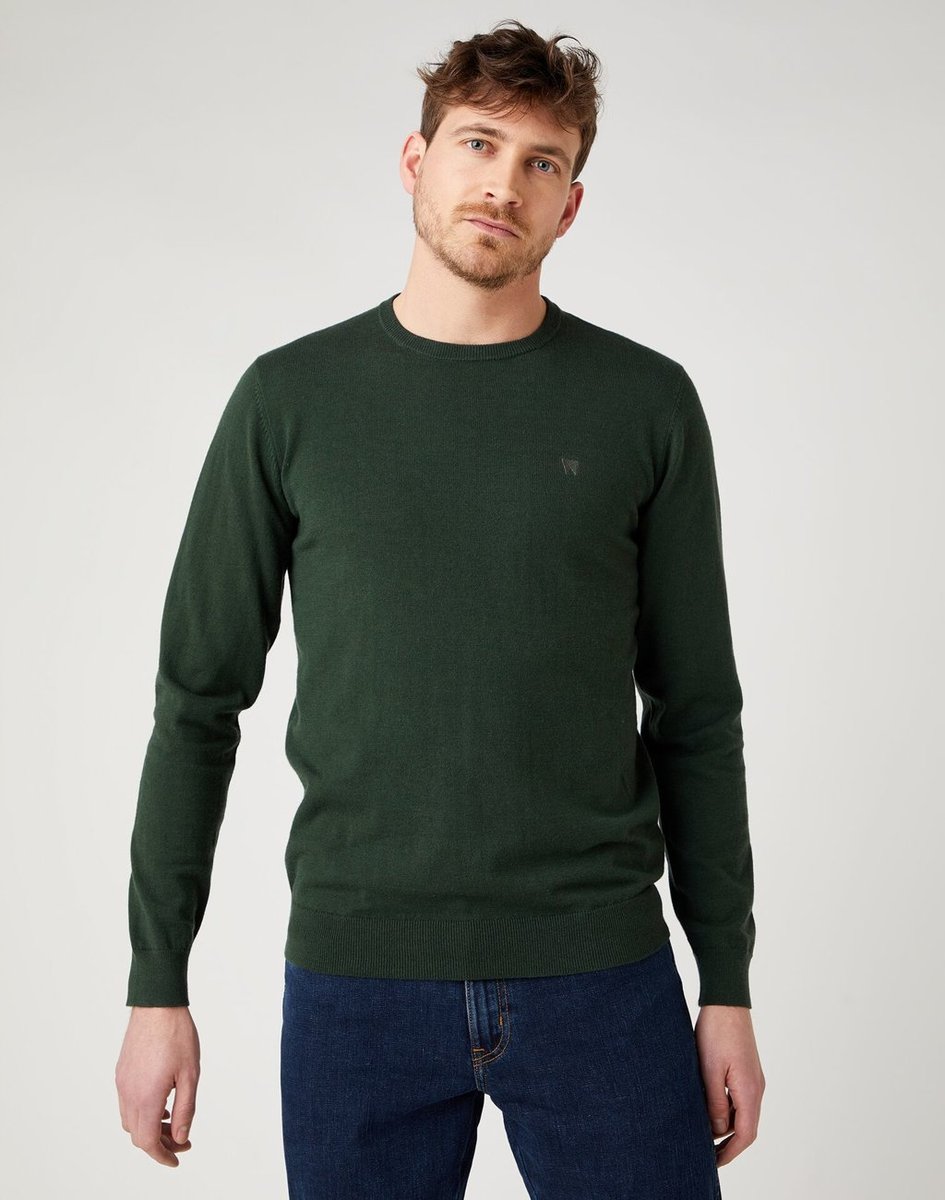 Wrangler Crew Knit Męski Sweter Klasyczny Deep Forest W8A02Pg08-Xl