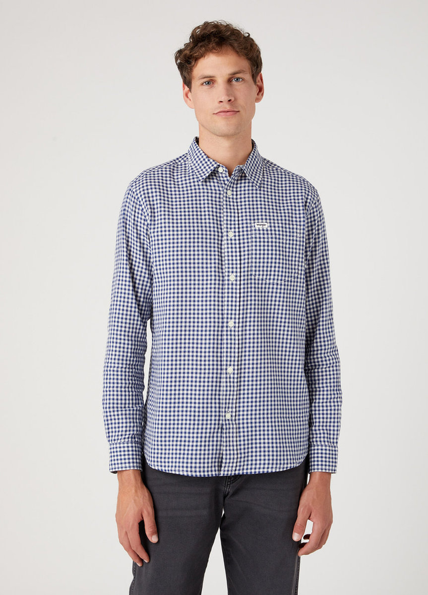 Wrangler 1 Pocket Shirt Męska Koszula W Kratę Blue Ribbon W5A22Lb51-M
