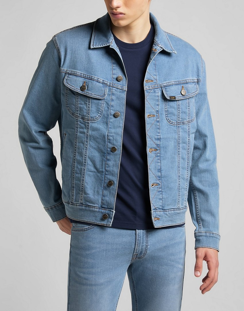 Lee Rider Jacket Męska Kurtka Jeansowa Light Worn L89Zsqxn-2Xl