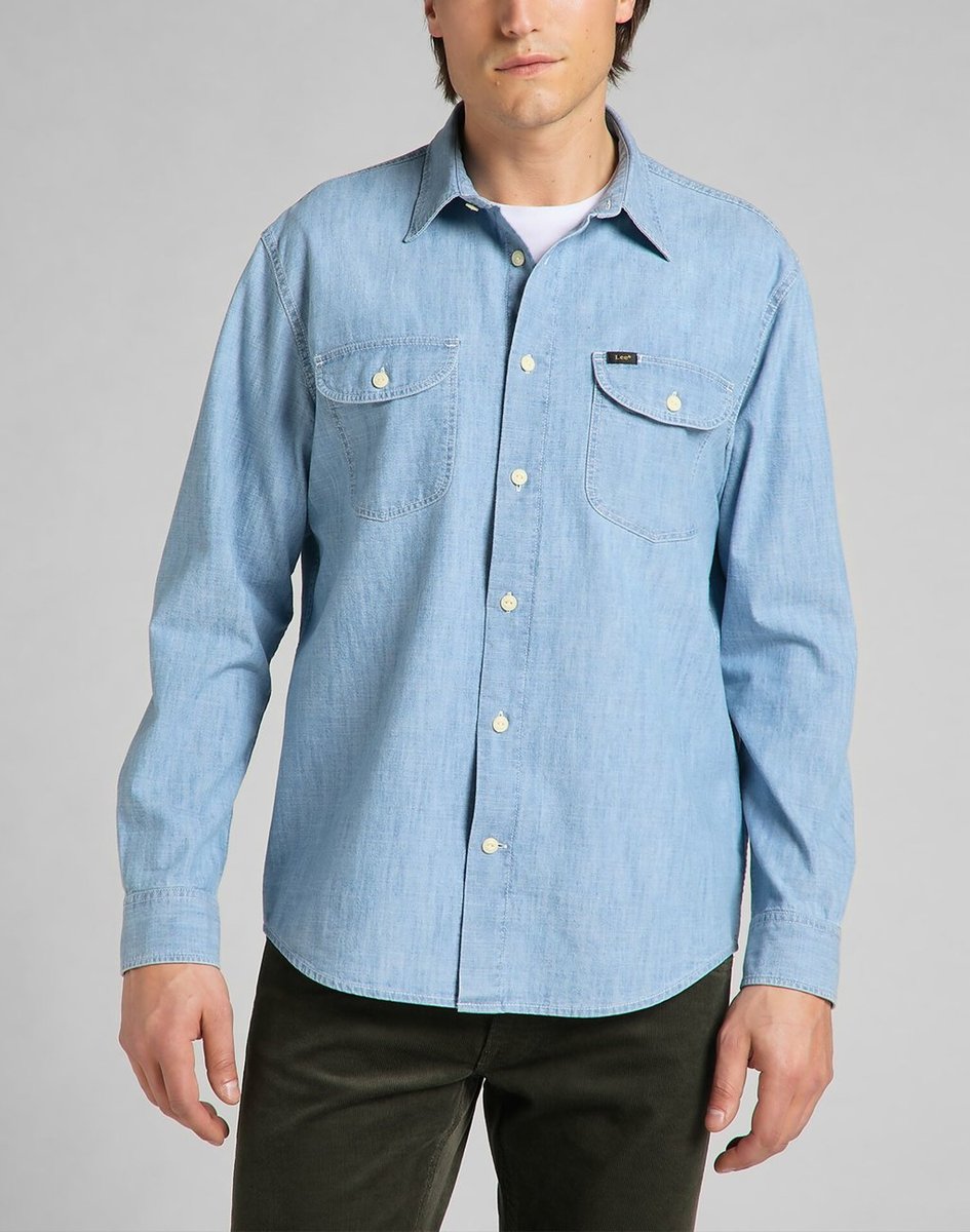 Lee Worker Shirt Męska Koszula Jeansowa Vintage Indigo L68Hnssr-S