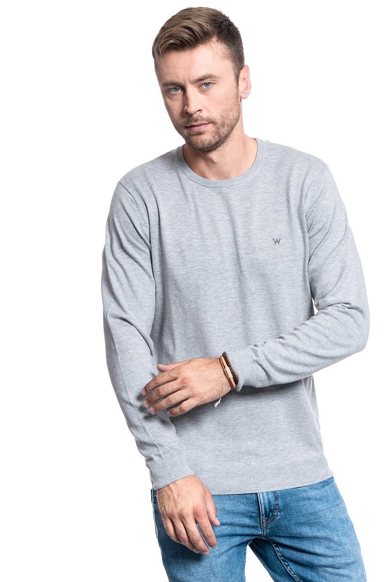 Sweter Męski Wrangler Crewneck Knit Mid Grey Mel W8A02Px37-S