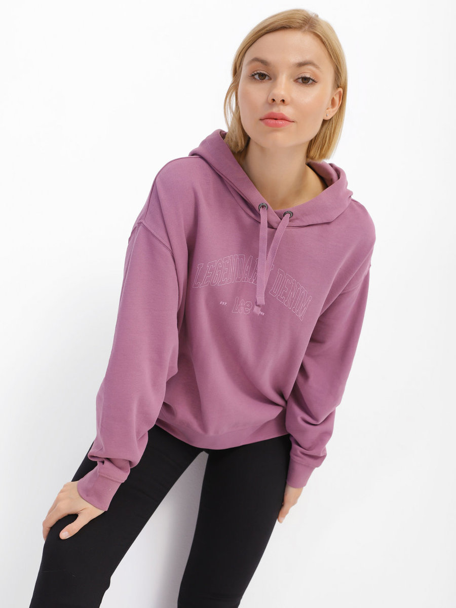 Lee Legendary Hoodie Damska Bluza Klasyczna Z Kapturem Logo Dark L53Nej33-Xs