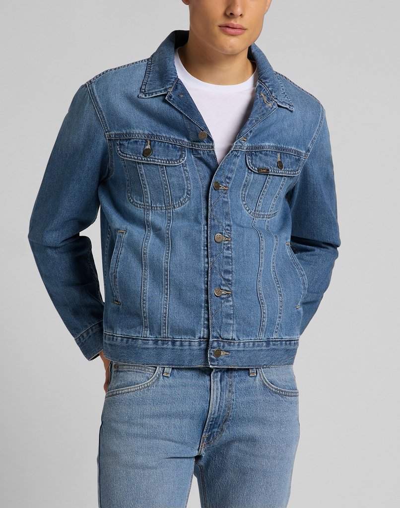 Męska Kurtka Jeansowe Lee Rider Jacket Washed Camden L89Zljpi-2Xl