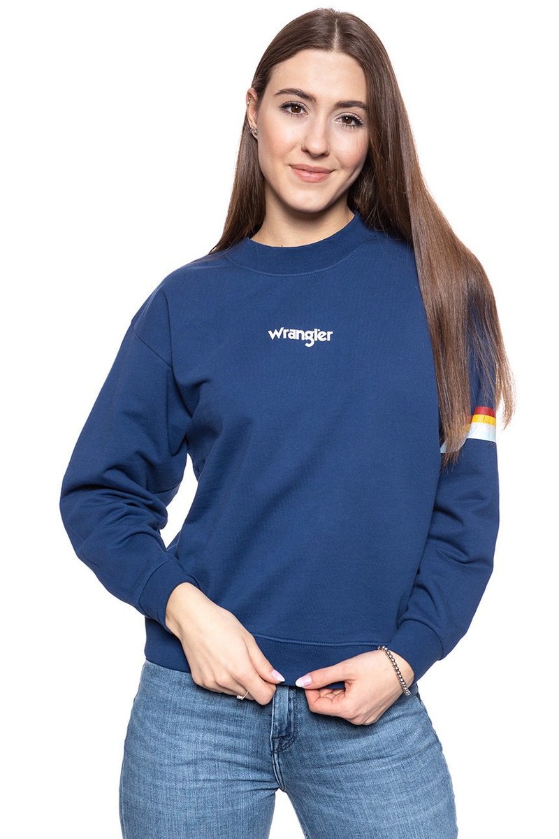 Bluza Wrangler 80´S Retro Sweat Blue Depths W6N0Hpxjy-S