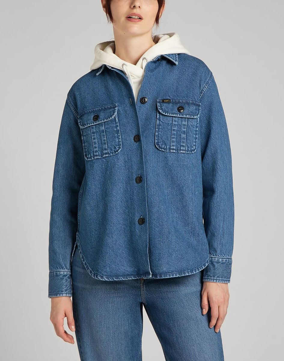 Lee Overshirt Damska Koszula Jeansowa Washed Nova L54Iomqu-S