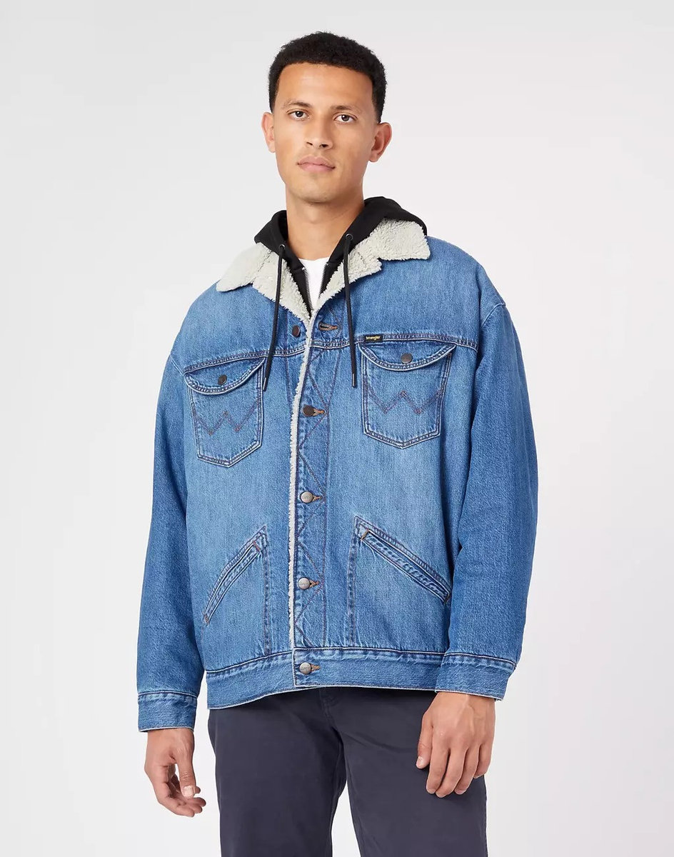 Wrangler Oversized Sherpa Męska Kurtka Jeansowa New Favorite W478Lh21Y-Xl