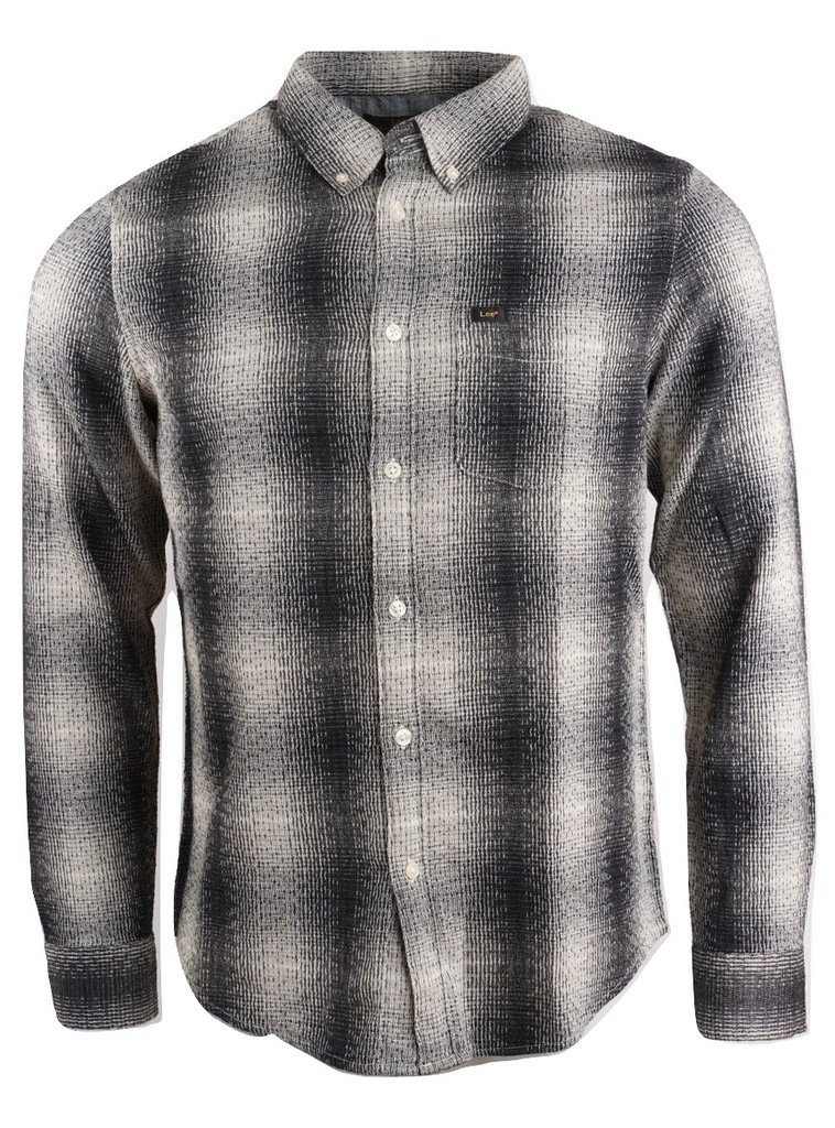 Lee Button Down Męska Koszula Materiałowa W Kratę Faded Black L880Zgkd-M