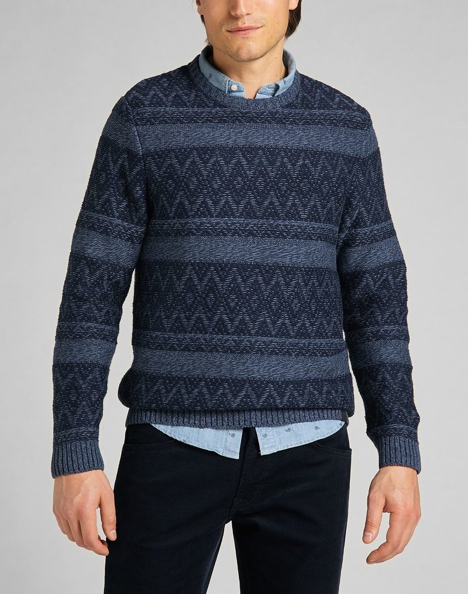 Męski Sweter Lee Crew Seas Knit Navy L83Gnw35-M