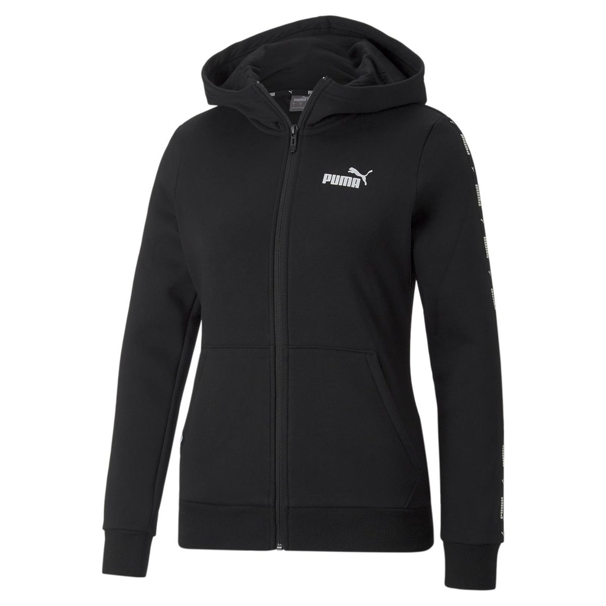 Bluza zkapturem damska Puma POWER TAPE FZ czarna 67001101-S