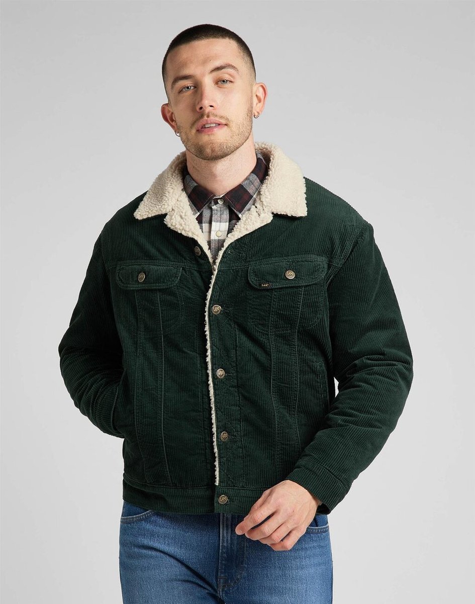 Lee Sherpa Jacket Męska Kurtka Sztruksowa Sztruks Kelp L87Aqein-2Xl