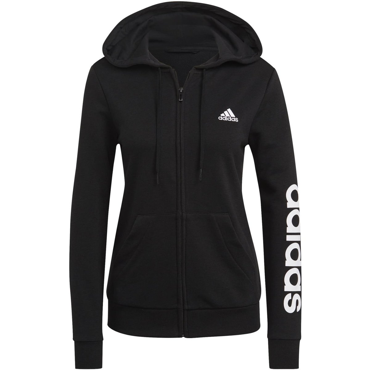 Bluza z kapturem damska adidas SPORTSWEAR ESSENTIALS LOGO  czarna GL0791-XS