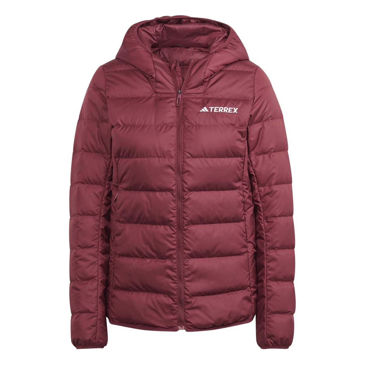 Kurtka z kapturem damska adidas TERREX MULTI LIGHT DOWN bordowa IP6035-XS