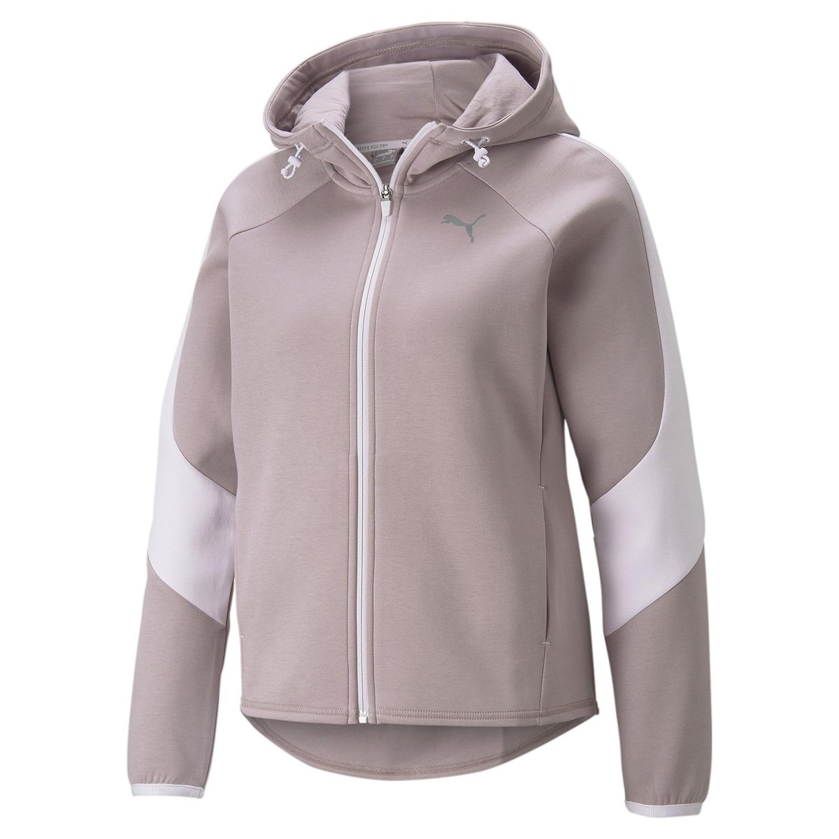 Bluza z kapturem damska Puma EVOSTRIPE FULL-ZIP różowa 84707318-XS