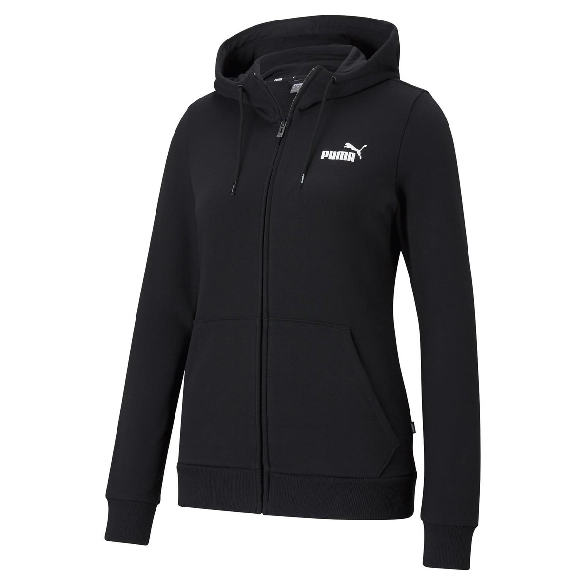 Bluza z kapturem damska Puma ESSENTIAL SMALL LOGO FULL-ZIP TR czarna 58681301-XS