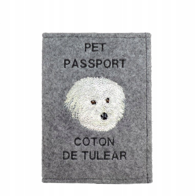 Coton de Tulear Haftowany pokrowiec na paszport