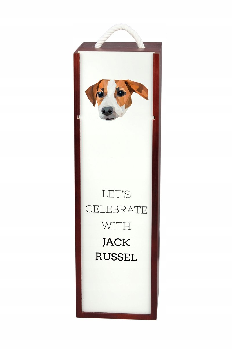 Jack Russell Terrier geometryczny Pudełko na wino