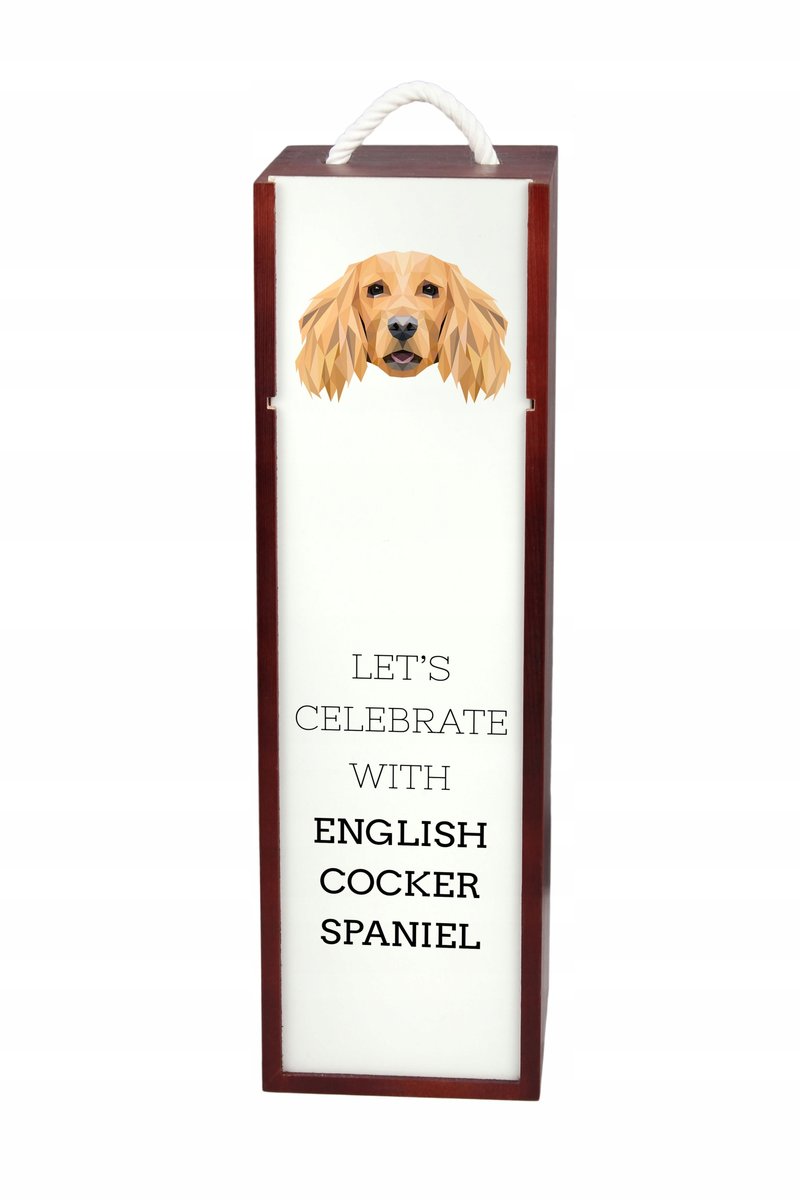 Cocker spaniel geometryczny Pudełko na wino