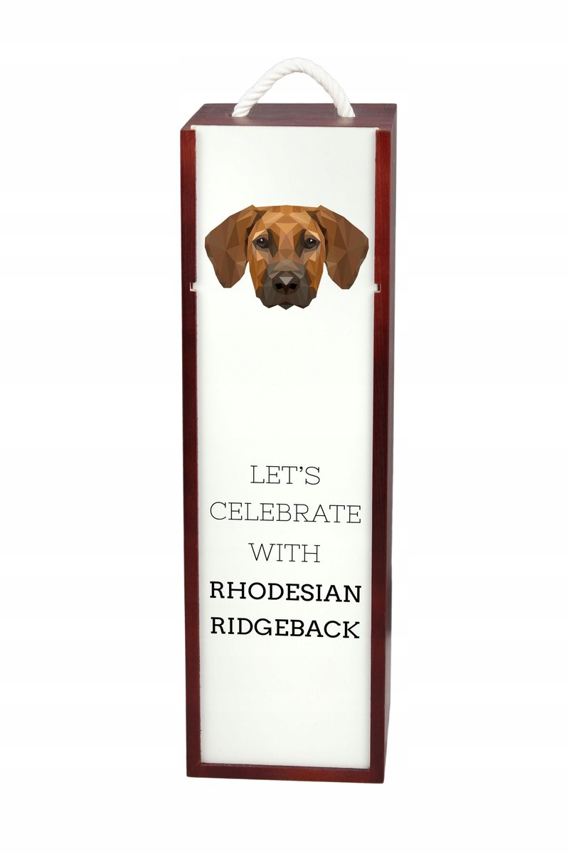 Rhodesian Pudełko na wino z geometrycznym psem