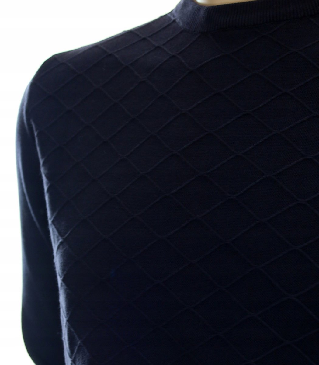 Strokers Klasyczny Elegancki Sweter Męski Z Bawełny Xxxl 3Xl Granatowy