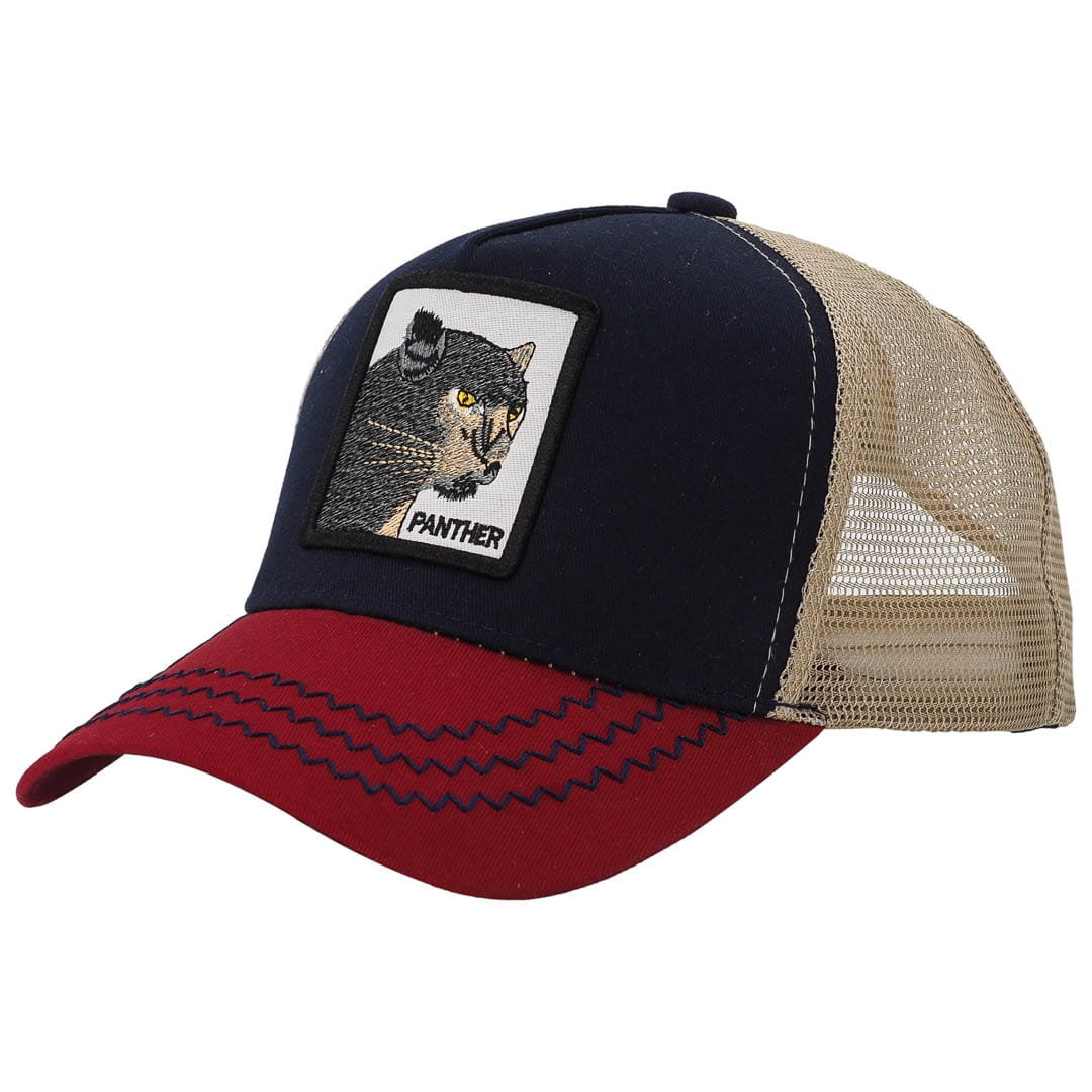 Czapka Z Daszkiem Siatka Pantera  Trucker Cap Granatowo-Beżowa