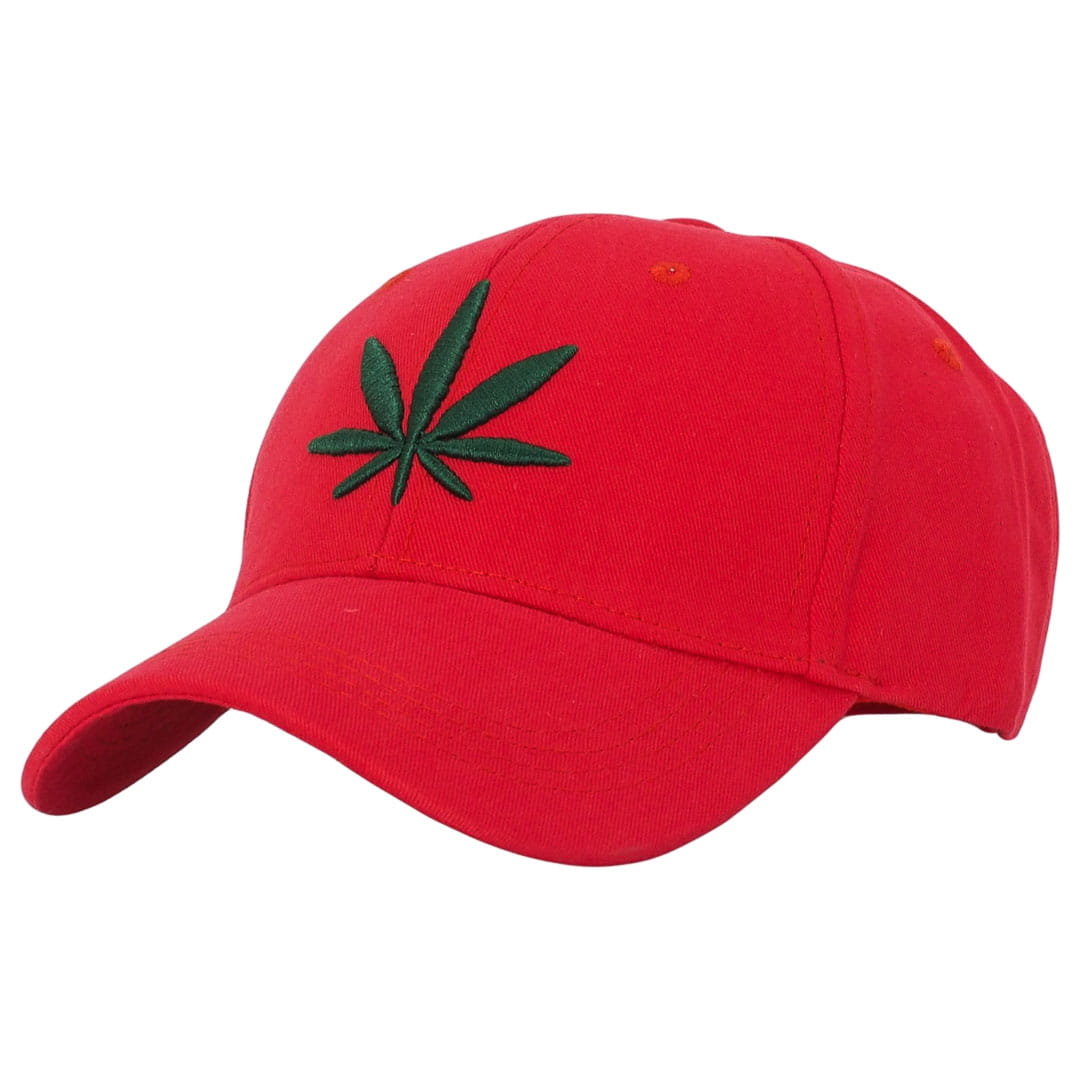 Czapka Z Daszkiem Weed Czerwona