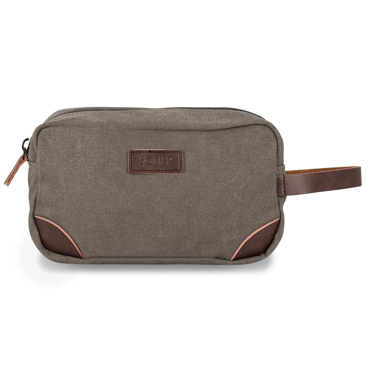 Kosmetyczka Męska Canvas Sk05 Solier Ciemny Brąz