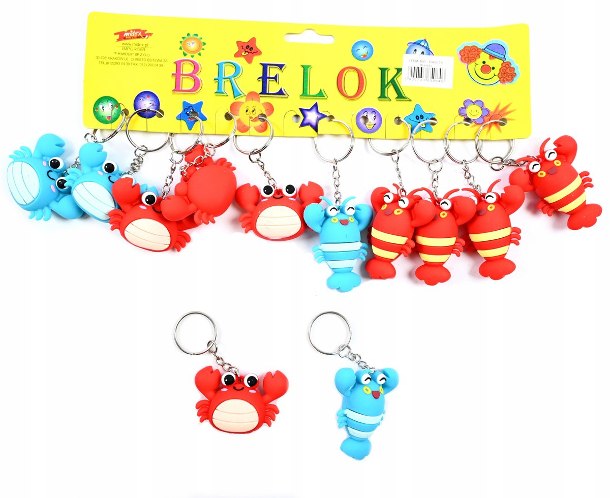 Brelok Do Kluczy Prezent Morska Zawieszka Rak Krab Zestaw 12Szt