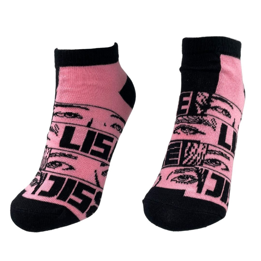 Skarpetki Stopki Różowo Czarne Black Pink 3 Damskie 36-40