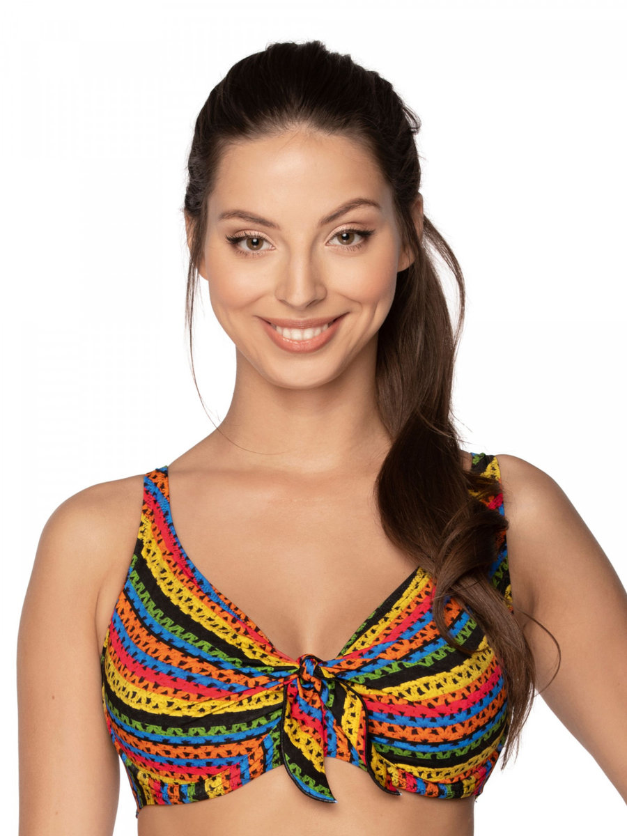 Strój kąpielowy góra biustonosz soft Eubea 024 czarny kolorowy  100C