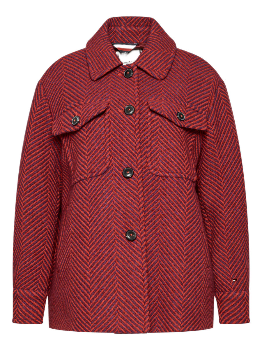 Kurtka damska Tommy Hilfiger Herringbone Shacker przejściowa-M