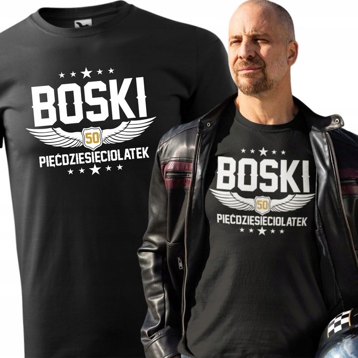 Koszulka na 50 urodziny Boski 50 latek Super prezent dla Niego męska XL/Aradena