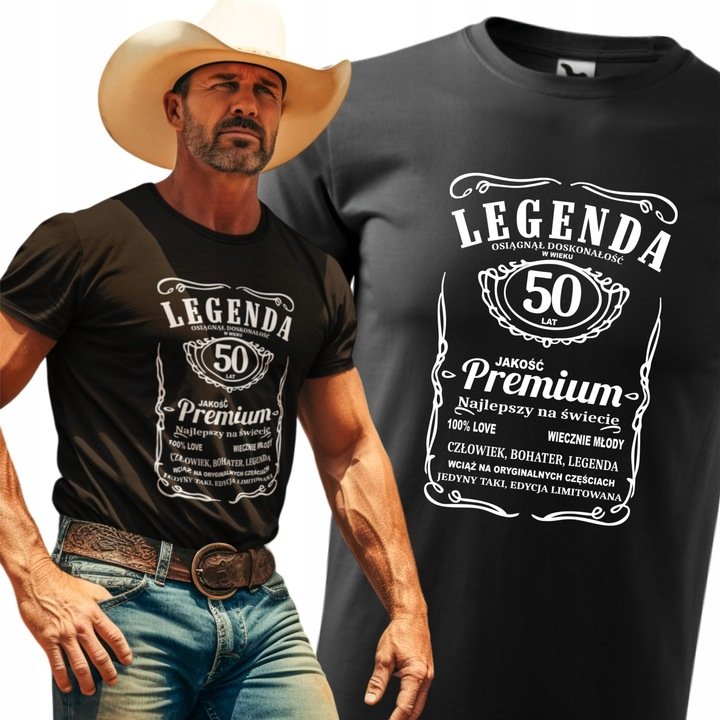 Koszulka na 50 urodziny Legenda 50 Premium Super prezent dla Niego męska XL/Aradena