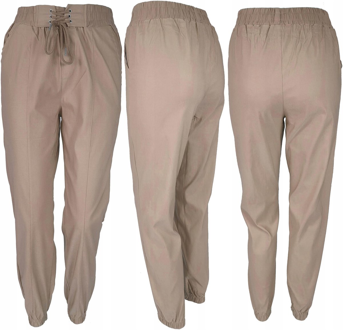 Spodnie Modne Damskie Joggery Pants Komfortowe Wygodne Casual Bawełniane