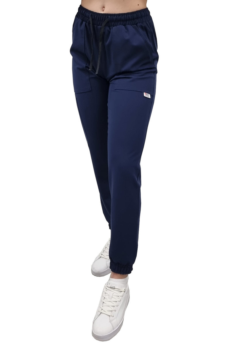 Joggery medyczne ciemny granat casual premium roz. XXL