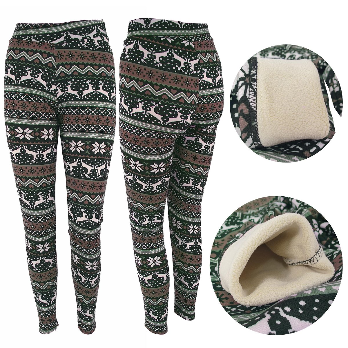 Legginsy Norweskie Ocieplane Futrem Damskie Leginsy Wysoki Stan Ciepłe M/L