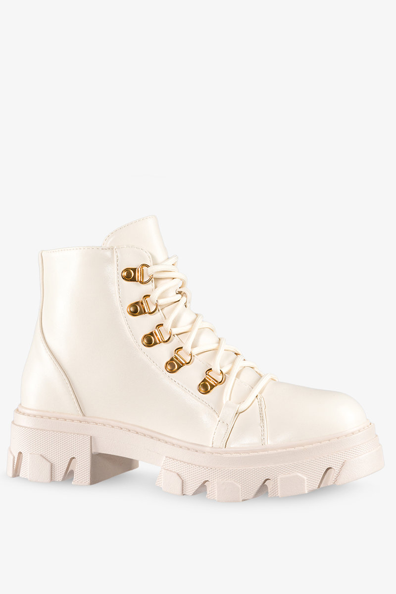 Beżowe botki workery damskie sznurowane Casu G22WX2-BE-N-40