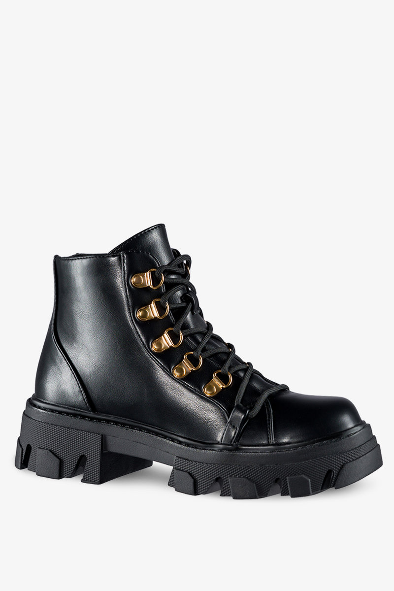 Czarne botki workery damskie sznurowane Casu G22WX2-B-N-39