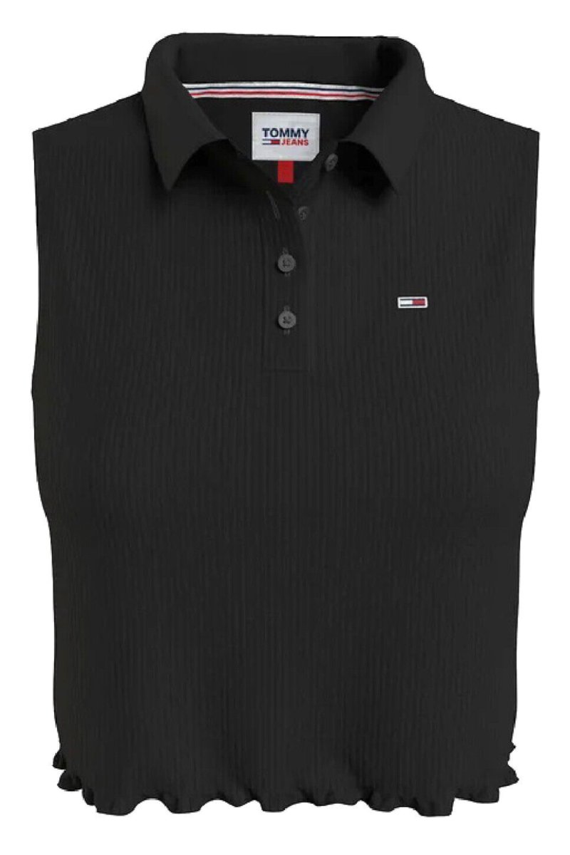 Koszulka damska Tommy Hilfiger TJW Crop bez rękawów polówka-XS